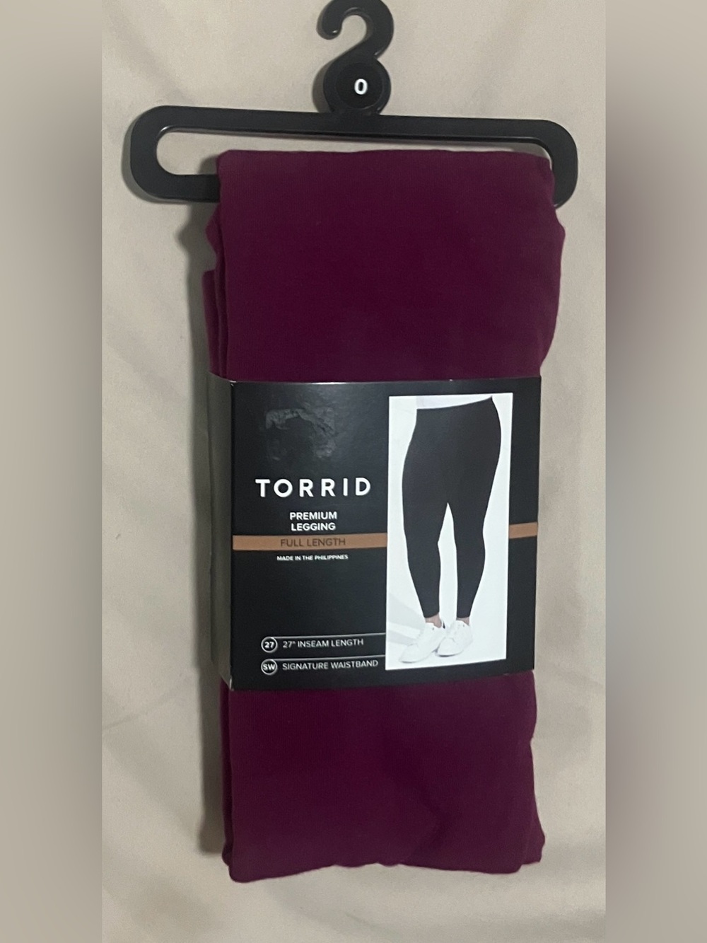 Torrid Plum Caspia Premium Cotton Leggings 27” Size 0 NWT - Picture 3 of 6